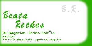 beata retkes business card